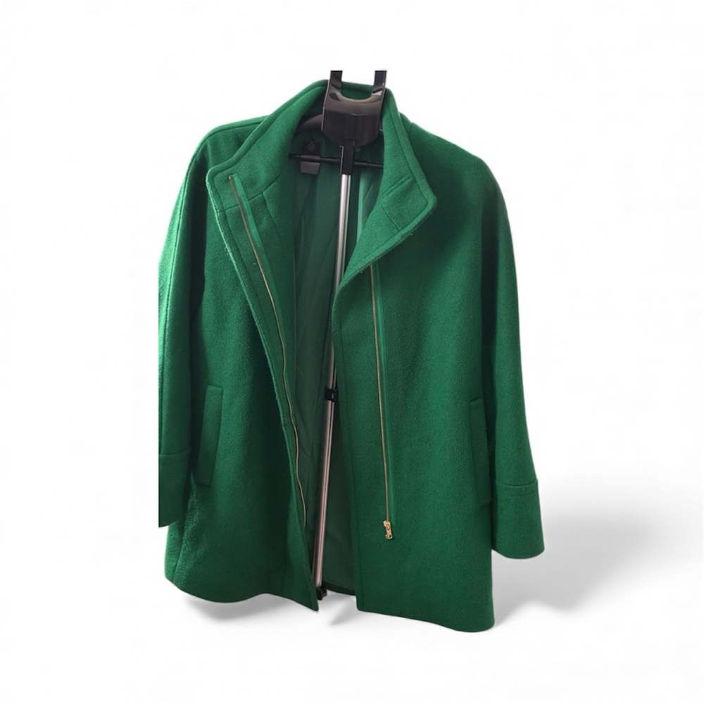 J. Crew Vibrant Green Pea Coat - Picture 2 of 4